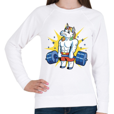 PRINTFASHION Kigyúrt unikornis - Női pulóver - Fehér