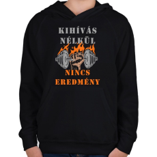PRINTFASHION Kihívás -> Eredmény - Gyerek kapucnis pulóver - Fekete