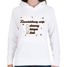 PRINTFASHION Kiismerhetetlenség szintje - Női kapucnis pulóver - Fehér női pulóver, kardigán
