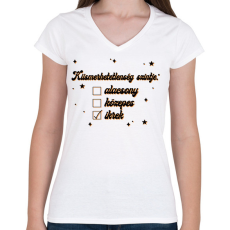 PRINTFASHION Kiismerhetetlenség szintje - Női V-nyakú póló - Fehér