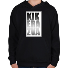 PRINTFASHION Kikerázva - Gyerek kapucnis pulóver - Fekete gyerek pulóver, kardigán