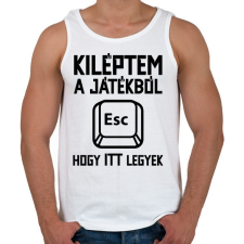 PRINTFASHION Kiléptem a játékból, hogy itt legyek - Férfi atléta - Fehér atléta, trikó