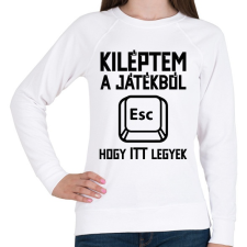 PRINTFASHION Kiléptem a játékból, hogy itt legyek - Női pulóver - Fehér női pulóver, kardigán