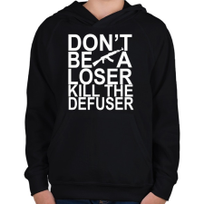 PRINTFASHION Kill The Defuser! - Gyerek kapucnis pulóver - Fekete gyerek pulóver, kardigán