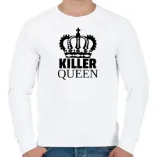PRINTFASHION KILLER QUEEN - Férfi pulóver - Fehér férfi pulóver, kardigán