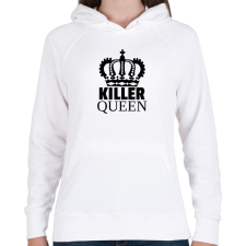 PRINTFASHION KILLER QUEEN - Női kapucnis pulóver - Fehér női pulóver, kardigán