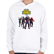 PRINTFASHION Killer squad Fortnite - Gyerek kapucnis pulóver - Fehér gyerek pulóver, kardigán