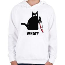 PRINTFASHION KillerCat - Gyerek kapucnis pulóver - Fehér gyerek pulóver, kardigán