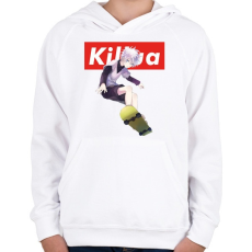 PRINTFASHION Killua hunter x hunter - Gyerek kapucnis pulóver - Fehér