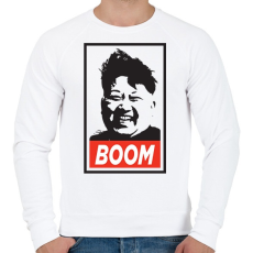 PRINTFASHION Kim Jong Boom - Férfi pulóver - Fehér