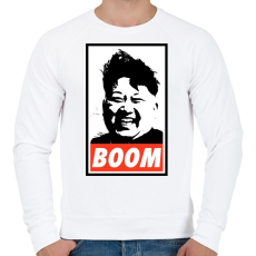 PRINTFASHION Kim Jong Un BOOM - Férfi pulóver - Fehér