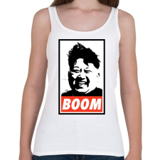 PRINTFASHION Kim Jong Un BOOM - Női atléta - Fehér női trikó