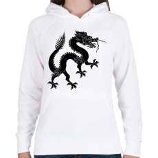 PRINTFASHION Kínai Sárkány - Női kapucnis pulóver - Fehér