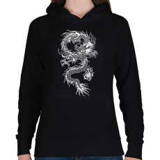 PRINTFASHION kínai sárkány - Női kapucnis pulóver - Fekete