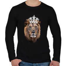 PRINTFASHION King fehér - Férfi hosszú ujjú póló - Fekete férfi póló