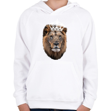 PRINTFASHION King fehér - Gyerek kapucnis pulóver - Fehér