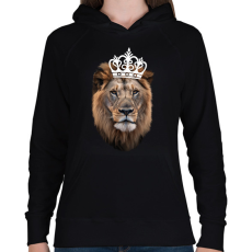 PRINTFASHION King fehér - Női kapucnis pulóver - Fekete