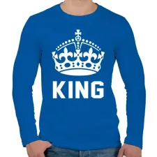 PRINTFASHION KING - Férfi hosszú ujjú póló - Királykék férfi póló