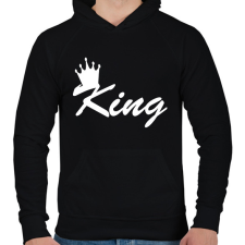 PRINTFASHION king - Férfi kapucnis pulóver - Fekete férfi pulóver, kardigán