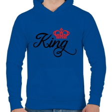 PRINTFASHION King - Férfi kapucnis pulóver - Királykék férfi pulóver, kardigán
