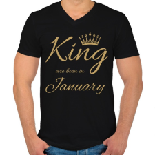 PRINTFASHION king - Férfi V-nyakú póló - Fekete férfi póló