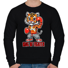 PRINTFASHION King of Fighter - Férfi pulóver - Fekete férfi pulóver, kardigán