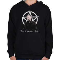 PRINTFASHION king of hell - Gyerek kapucnis pulóver - Fekete