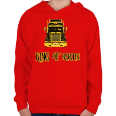 PRINTFASHION king of roads - Gyerek kapucnis pulóver - Piros