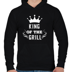 PRINTFASHION king of the grill fehér - Férfi kapucnis pulóver - Fekete