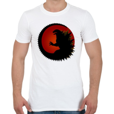 PRINTFASHION King of the Monsters - Godzilla - Piros - Férfi póló - Fehér