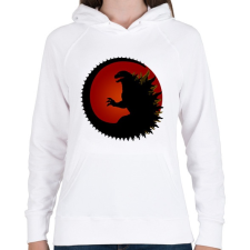 PRINTFASHION King of the Monsters - Godzilla - Piros - Női kapucnis pulóver - Fehér női pulóver, kardigán