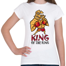 PRINTFASHION King of the ring - boxoló nyúl - Női póló - Fehér női póló