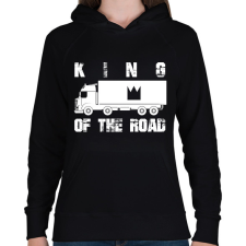 PRINTFASHION King of the road - Női kapucnis pulóver - Fekete női pulóver, kardigán