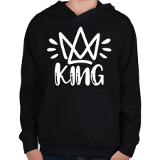 PRINTFASHION King páros 2 - Gyerek kapucnis pulóver - Fekete gyerek pulóver, kardigán