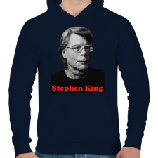 PRINTFASHION King portré - Férfi kapucnis pulóver - Sötétkék férfi pulóver, kardigán