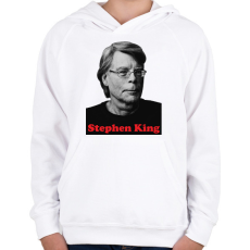 PRINTFASHION King portré - Gyerek kapucnis pulóver - Fehér