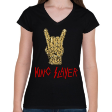 PRINTFASHION King Slayer - Női V-nyakú póló - Fekete női póló