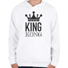 PRINTFASHION KINGKONG - Gyerek kapucnis pulóver - Fehér gyerek pulóver, kardigán