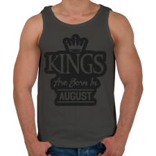 PRINTFASHION KINGS are born in August - fekete - Férfi atléta - Sötétszürke atléta, trikó