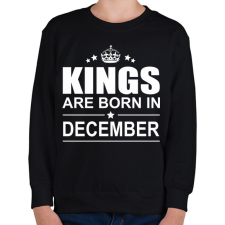PRINTFASHION Kings are born in December - Gyerek pulóver - Fekete gyerek pulóver, kardigán