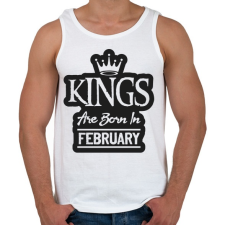 PRINTFASHION KINGS are born in February - fekete - Férfi atléta - Fehér atléta, trikó