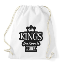 PRINTFASHION KINGS are born in June - fekete - Sportzsák, Tornazsák - Fehér tornazsák