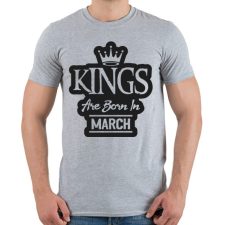 PRINTFASHION KINGS are born in March - fekete - Férfi póló - Sport szürke férfi póló