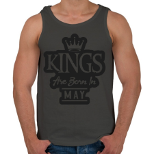 PRINTFASHION KINGS are born in May - fekete - Férfi atléta - Sötétszürke atléta, trikó