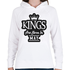 PRINTFASHION KINGS are born in May - fekete - Női kapucnis pulóver - Fehér