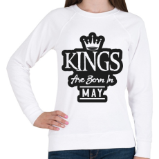 PRINTFASHION KINGS are born in May - fekete - Női pulóver - Fehér