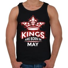 PRINTFASHION Kings are born in May - Férfi atléta - Fekete
