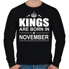 PRINTFASHION Kings are born in November - Férfi pulóver - Fekete férfi pulóver, kardigán