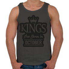 PRINTFASHION KINGS are born in October - fekete - Férfi atléta - Sötétszürke