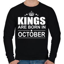 PRINTFASHION Kings are born in October - Férfi pulóver - Fekete férfi pulóver, kardigán